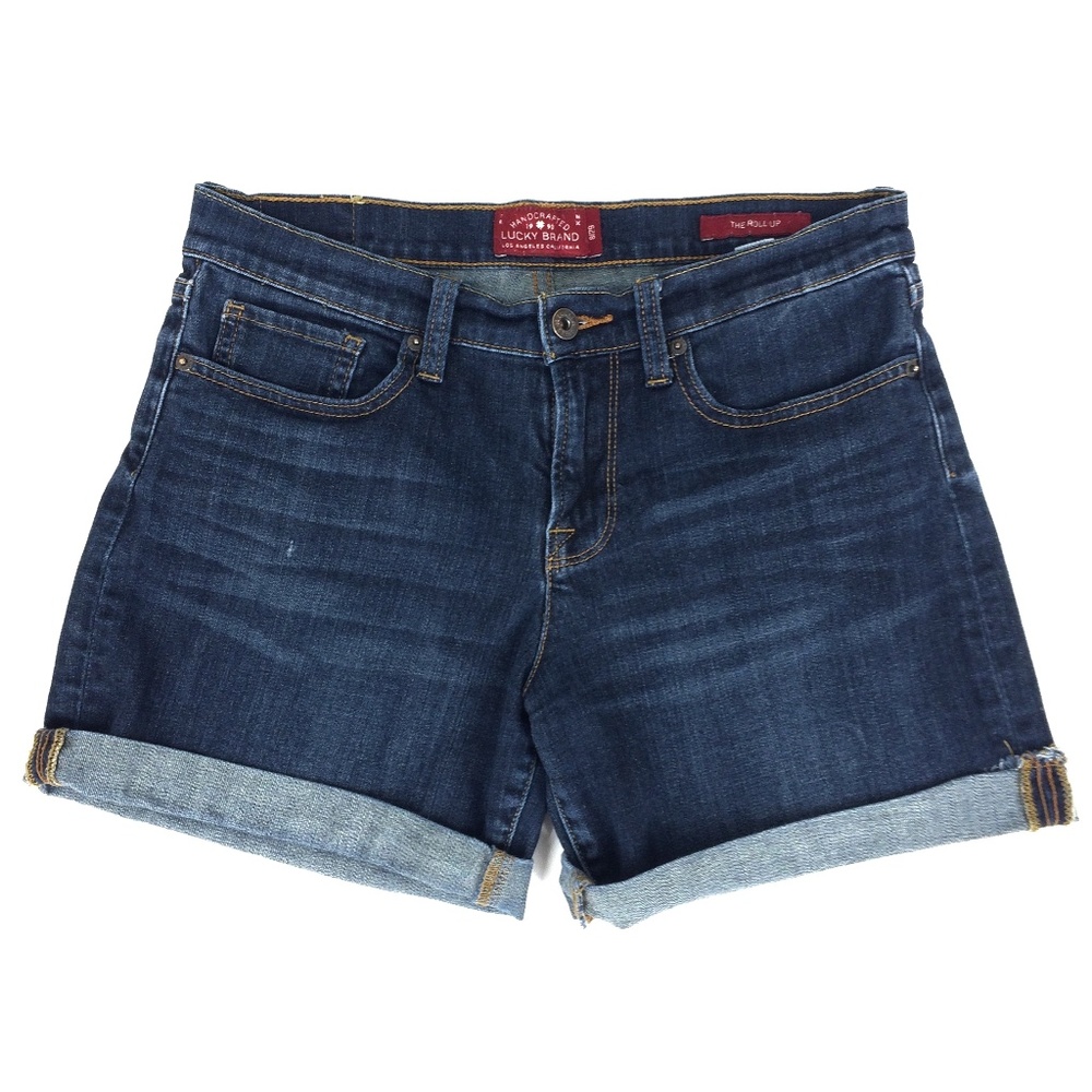 Lucky Brand The Roll Up Medium Wash Denim Shorts 8